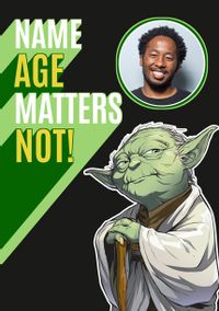 Tap to view Star Wars Yoda Age Matters Not Photo Birthday Card