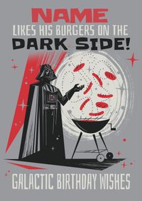 Tap to view Star Wars - Dark Side Burgers Galactic Birthday Wishes Card