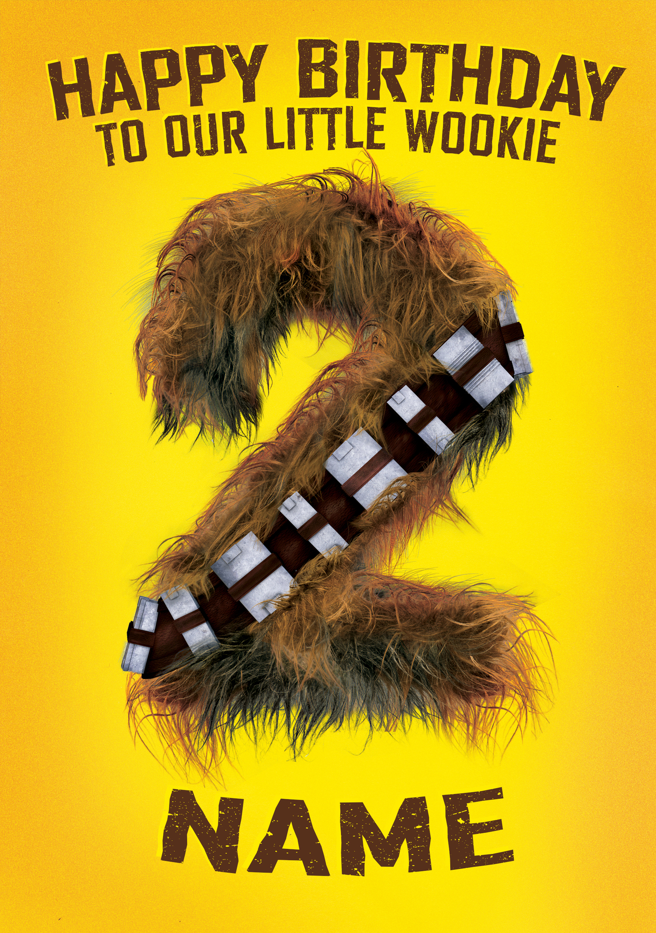 Star Wars - Little Wookie Happy 2nd Birthday Card