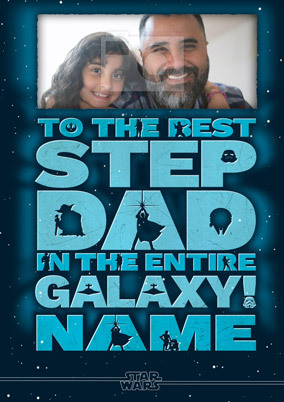 Star Wars - Best Step Dad Photo Birthday Father's Day Card