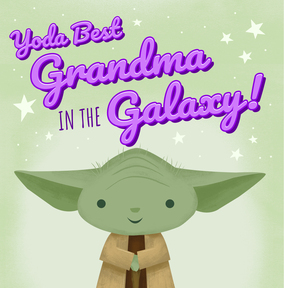 Star Wars Yoda Galaxy Square Mothers Day Card