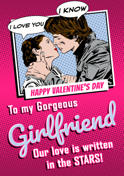 Star Wars Han Solo and Princess Leia Girlfriend Valentines Card