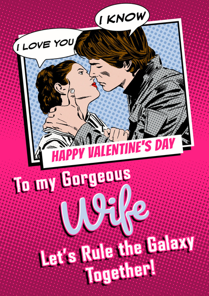 Star Wars Han Solo and Princess Leia Wife Valentines Card