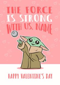 Tap to view Star Wars Mandalorian Force is Strong Valentines Card