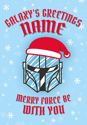 Mandalorian - Greetings Personalised Christmas Card