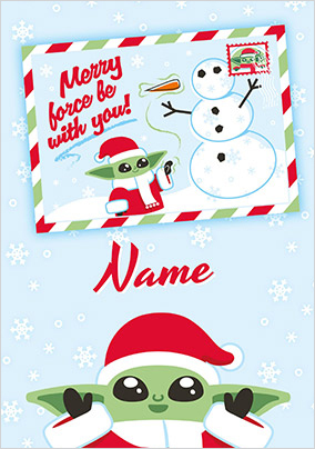 Grogu - Force Be With You Personalised Christmas Card