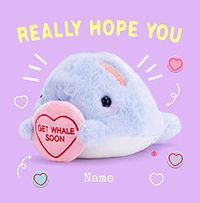 Tap to view Swizzels Love Hearts Get Whale Soon Square Card