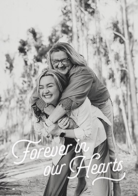 Forever in our Hearts Portrait Photo Upload Sympathy Card