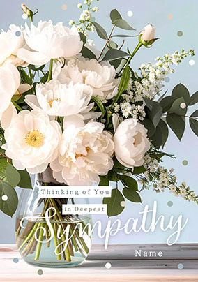 Photographic White Floral Sympathy Card
