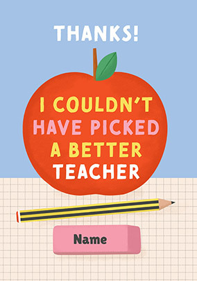 Best Teacher Thank You Card