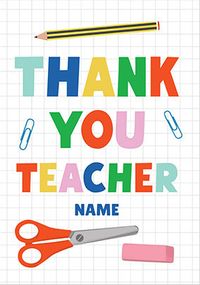 Tap to view Thank You Teacher Colourful Card