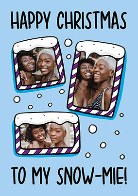 Snowmies Three Photo Christmas Card