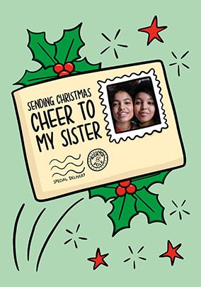 Cheer to My Sister Photo Christmas Card