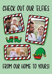 Elfies Three Photo Christmas Card