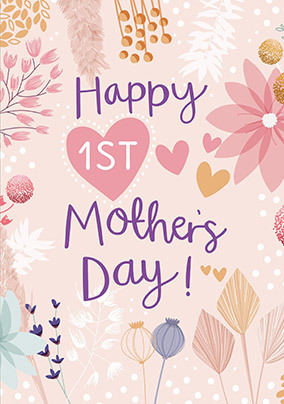 Happy 1st Mother's Day Floral Personalised Card