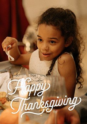 Photo of Happy Thanksgiving Photo Upload Card
