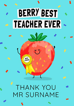 Berry Best Teacher Thank You Card