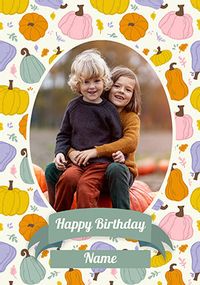 Happy Birthday Pumpkins Photo Card