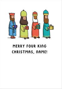 Four King Christmas Personalised Card