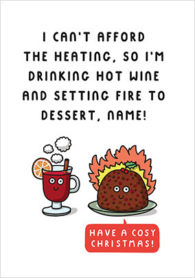 Can't Afford the Heating Personalised Christmas Card