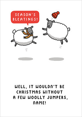 Woolly Jumpers Personalised Christmas Card