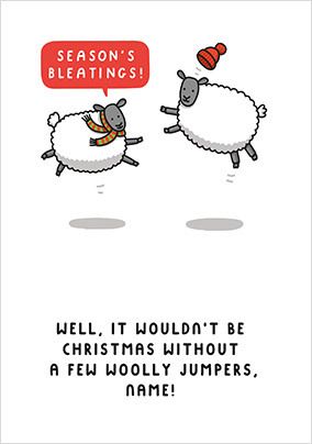 Woolly Jumpers Personalised Christmas Card