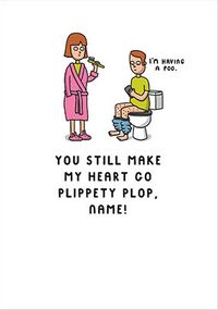 Plippety Plop Personalised Valentine's Day Card