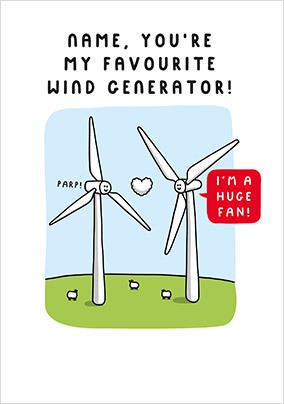 Wind Generator Personalised Valentine's Day Card