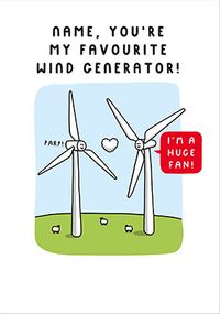 Wind Generator Personalised Valentine's Day Card