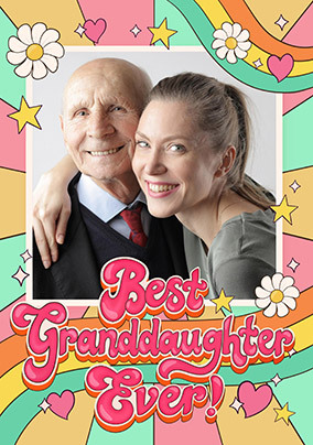 Best Granddaughter Ever Retro Photo Birthday Card