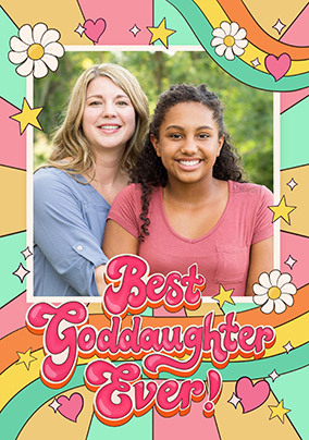 Best Goddaughter Ever Retro Photo Birthday Card