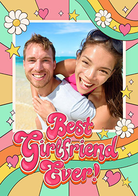 Best Girlfriend Ever Retro Photo Birthday Card