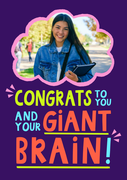 Giant Brain Exam Photo Card
