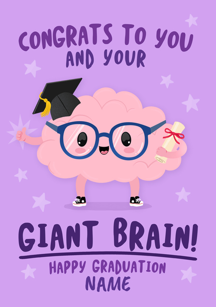 Exam Personalised Giant Brain Card