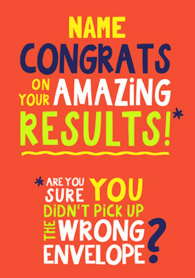 Personalised Amazing Results Exam Card