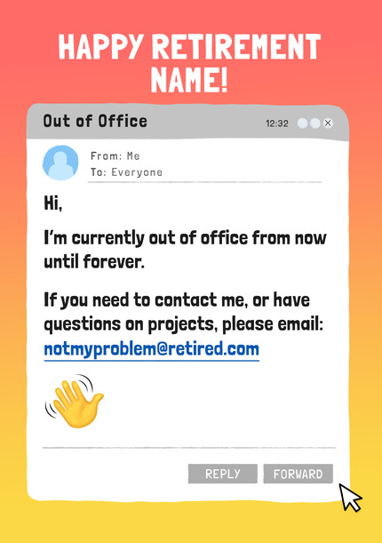 Out Of Office Emails Retirement Card