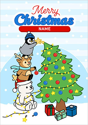 Cute Animals Personalised Christmas Card Funky Pigeon