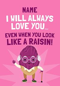 Look like a Raisin Personalised Valentine's Day Card