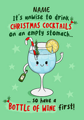 Christmas Cocktails Personalised Card