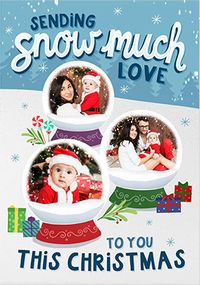 Snow Much Love 3 Photo Christmas Card