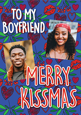 Boyfriend Kissmas Photo Christmas Card