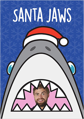 Santa Jaws Photo Christmas Card