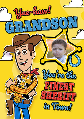 Toy Story Grandson Finest Sheriff Birthday Photo Card