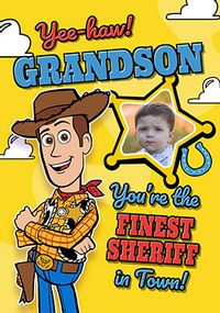 Tap to view Toy Story Grandson Finest Sheriff Birthday Photo Card