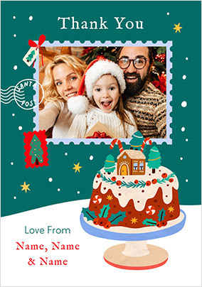 Family Photo Xmas Thank You Card