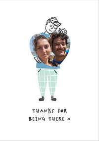Tap to view Blue Thank You For Being There Heart Photo Card