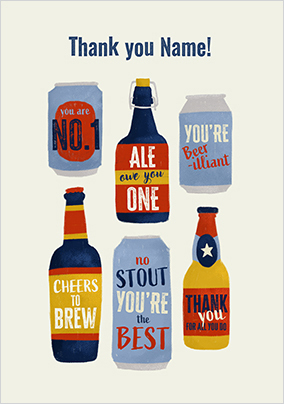 Beers Personalised Thank You Card