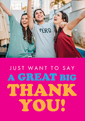 Simple Bold Great Big Thank You Photo Card