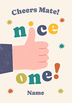 Thumbs Up Personalised Thank You Card