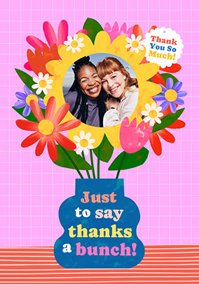 Thanks a Bunch Photo Upload Thank You Card